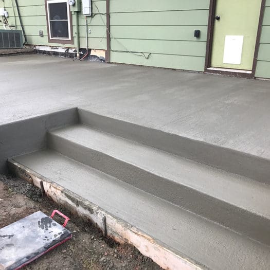 concrete patio and stairs