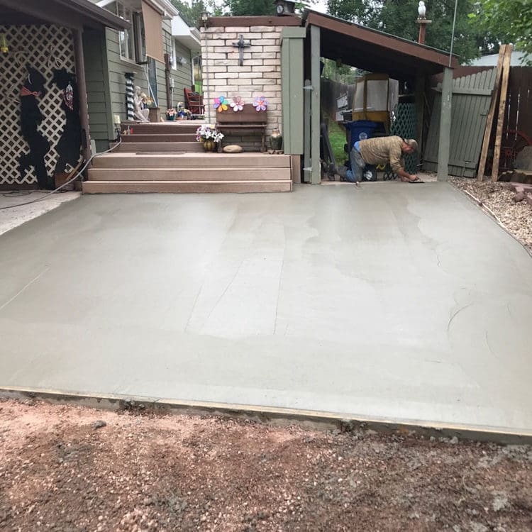 concrete patio smoothing