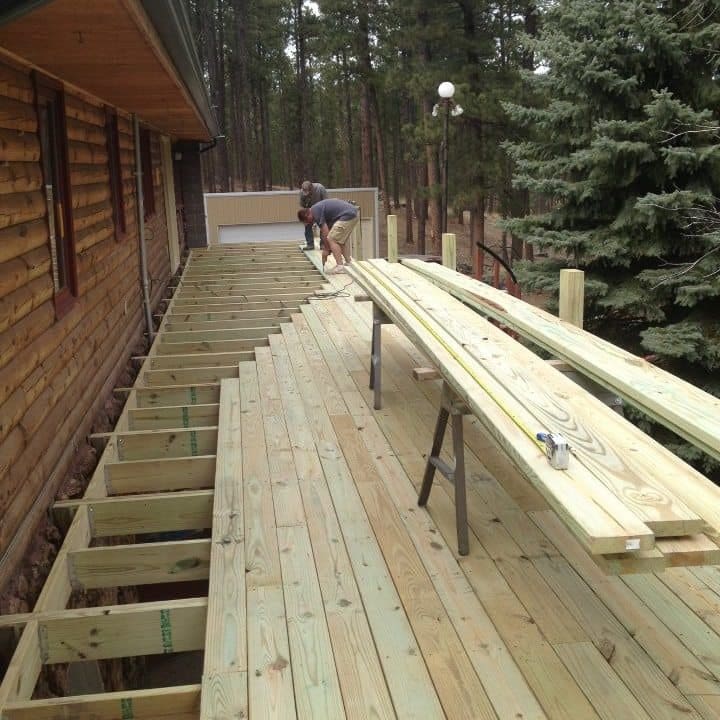 laying wood deck boards