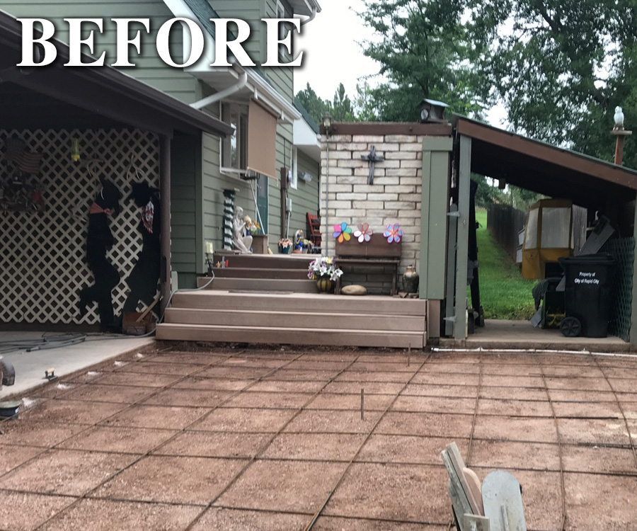 Before a new concrete patio with rebar Before a new concrete patio with rebar
