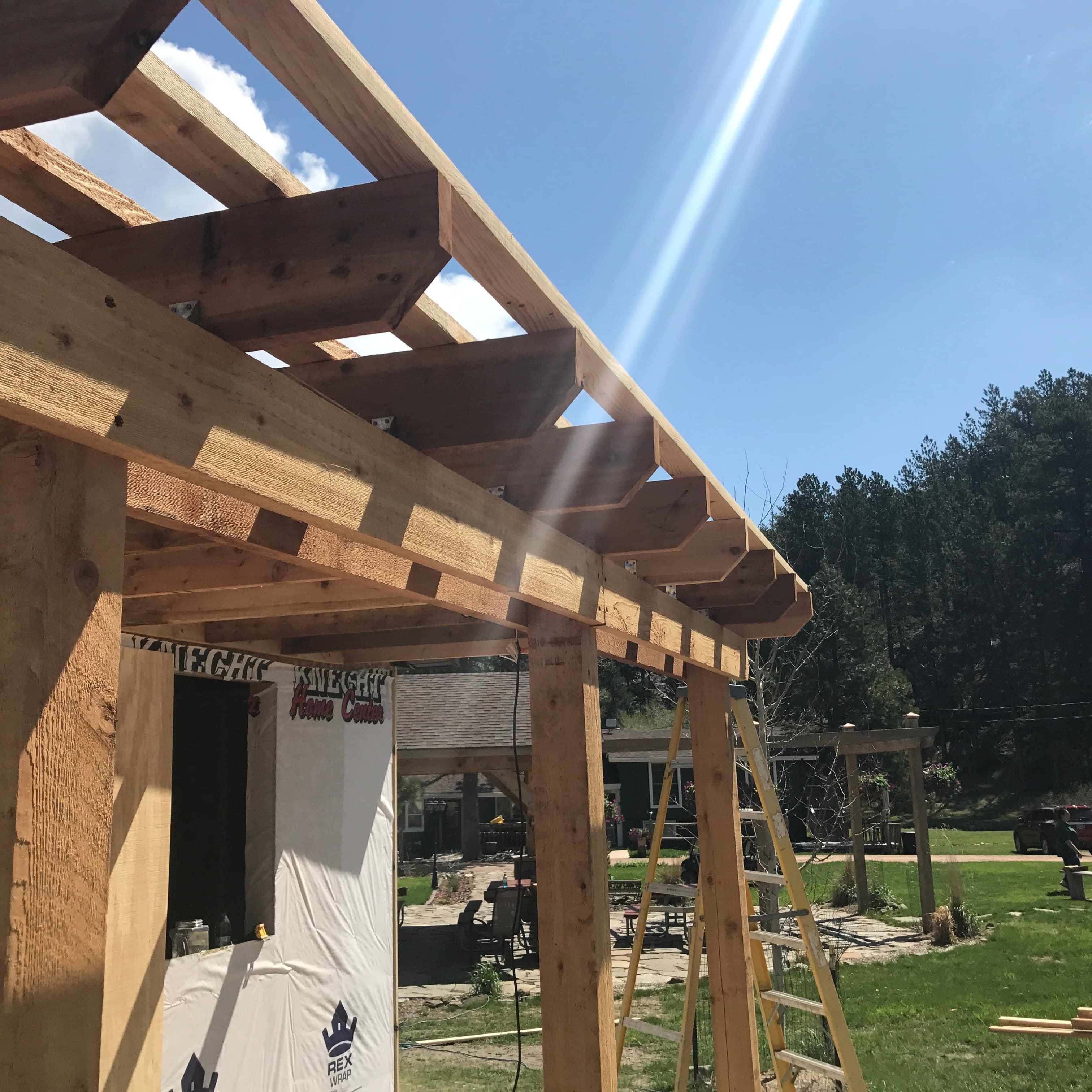 Pergola on New Construction Cabin