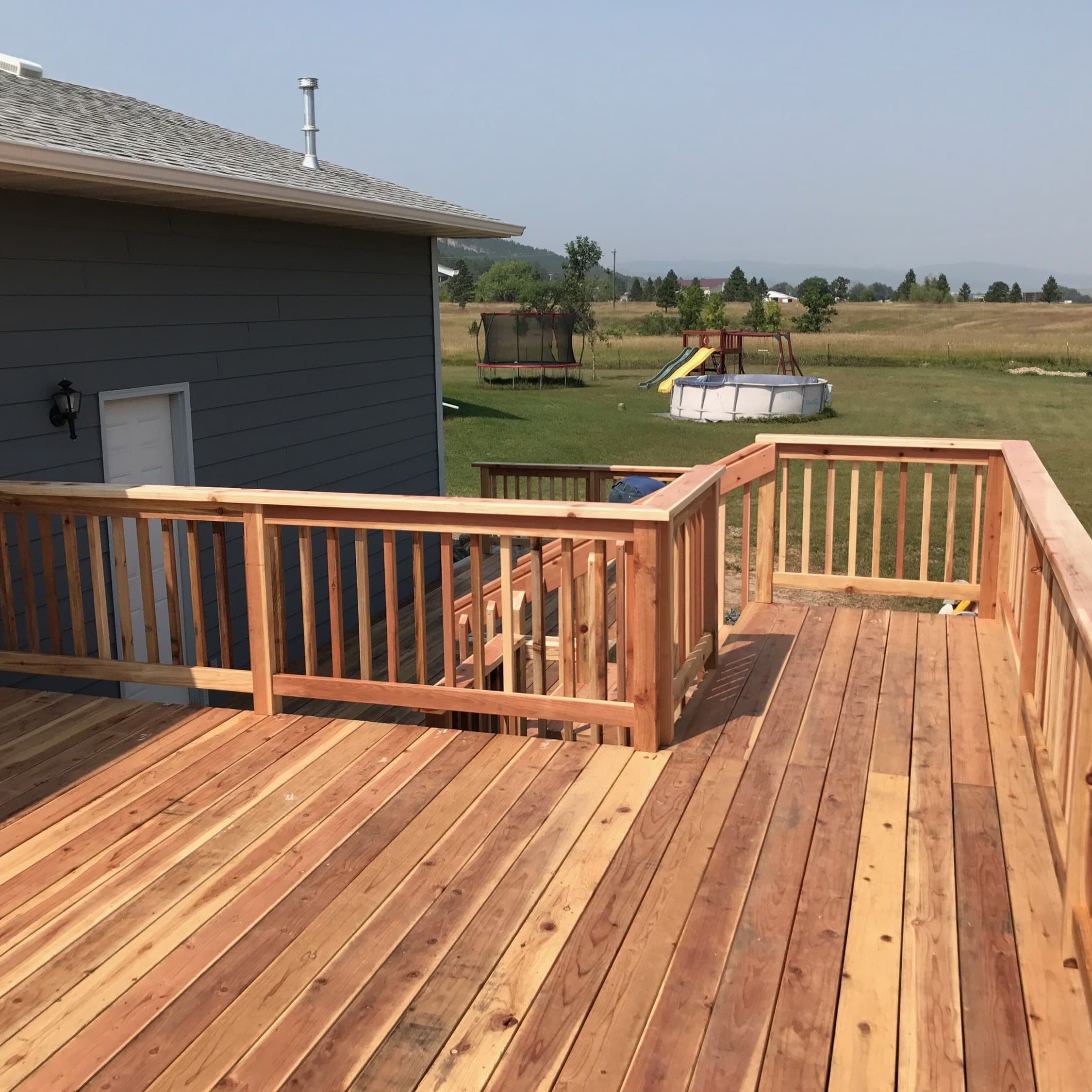 Redwood Deck, Landing, Stairs and Railing