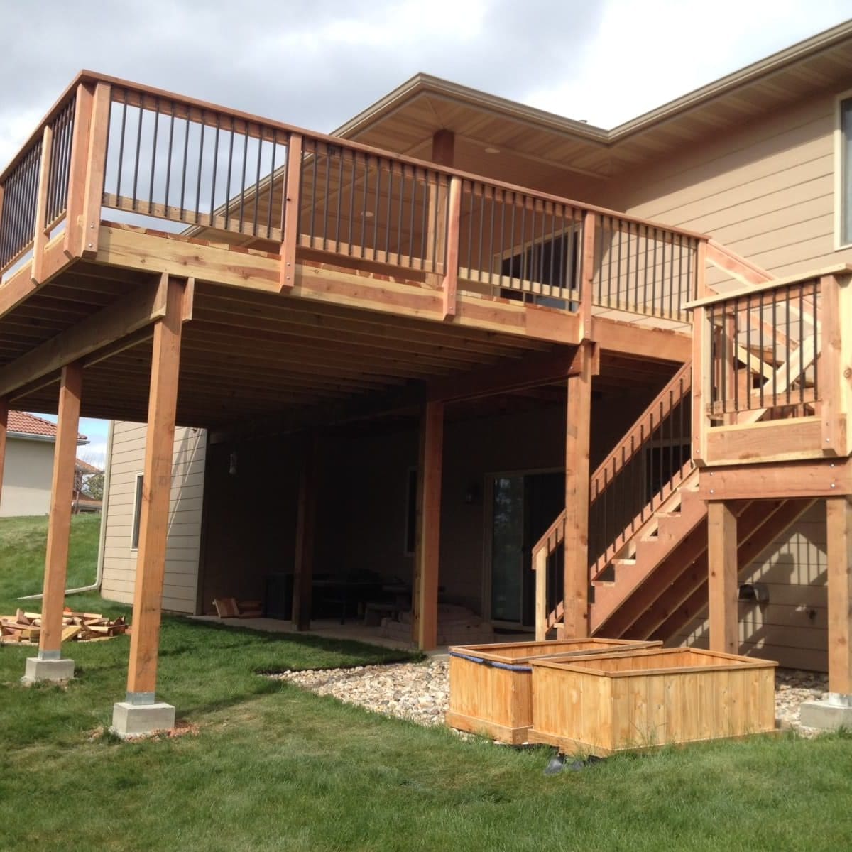 Redwood Deck, Railing and Stairs