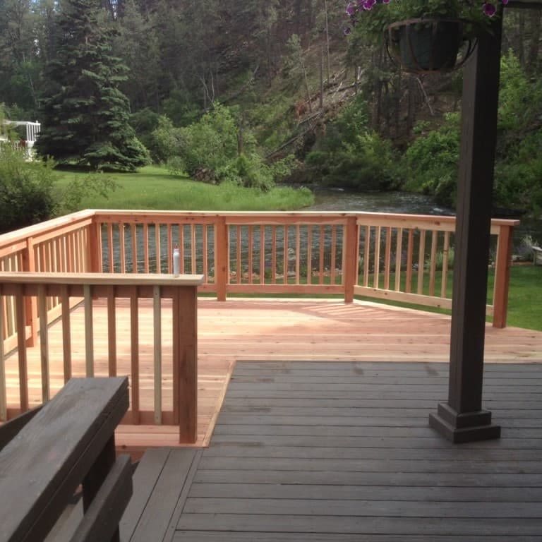 Redwood deck and railing